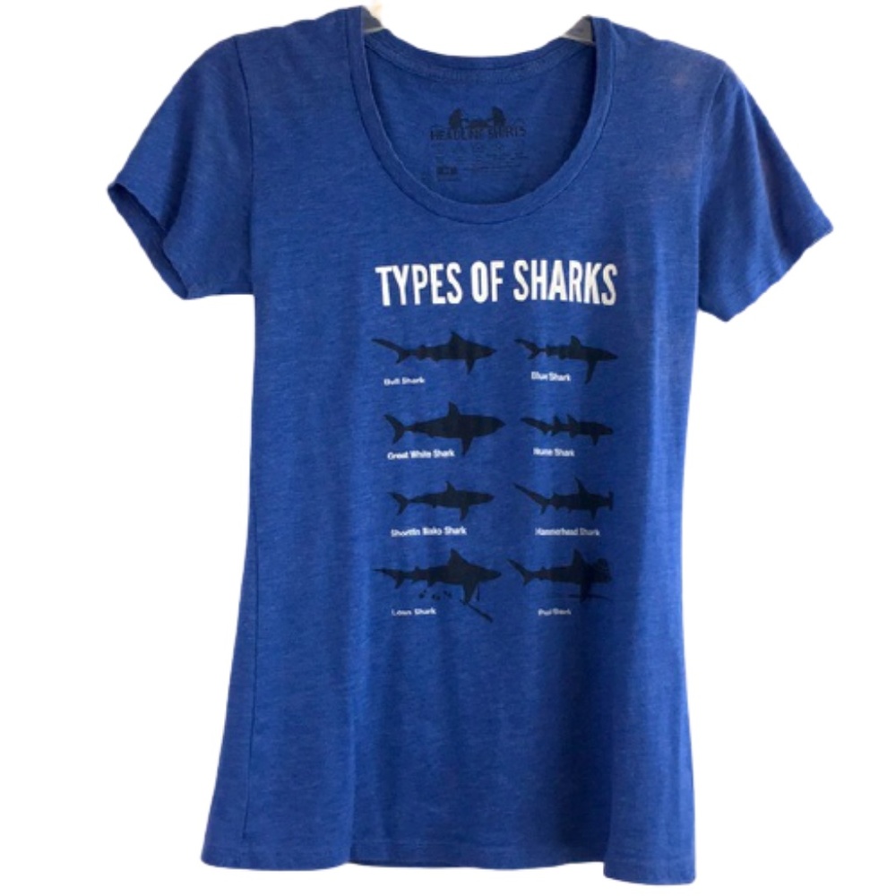 Headline Shirts Types of Sharks  Graphic   Size M